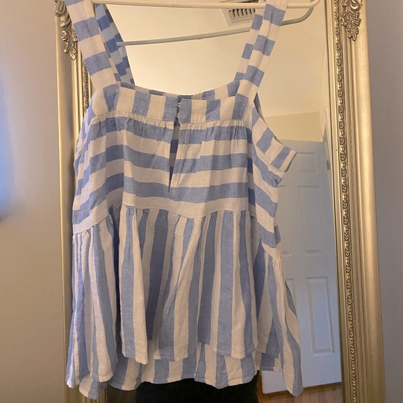 NWT Loft Striped Ruffle Tank Top - Picture 3 of 3